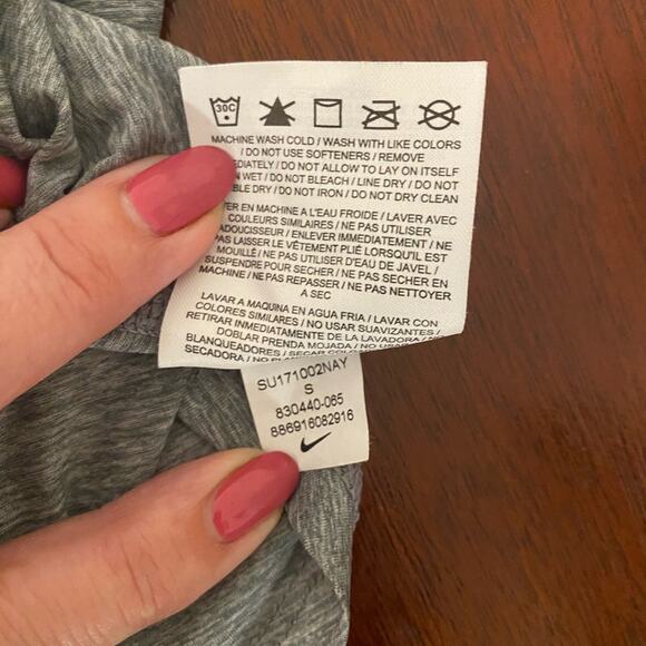 Nike Breathe Elastika Dri-Fit Training Running Gym Strappy Tank Grey Yellow SZ S - Picture 6 of 7